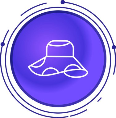 Beyaz arka planda izole edilmiş çizgi kovboy şapkası simgesi. Renkli taslak konsepti. vektör.