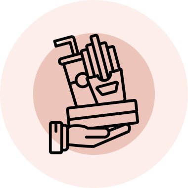 Çemberdeki bir simgenin vektör çizimi