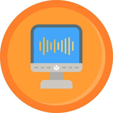 Ses dalgası simgesi, vektör illüstrasyonu basit tasarım