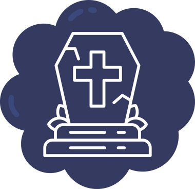Mezar taşı. Web simgesi basit illüstrasyon