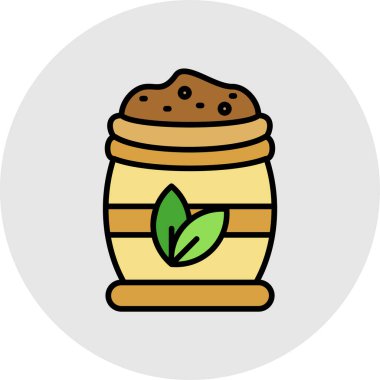 Kahve çekirdeği vektör satırı simgesi