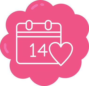 Kalp simgesi, vektör illüstrasyonuyla Takvim