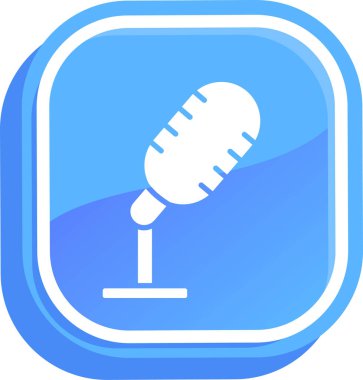 Mikrofon. Web simgesi basit illüstrasyon