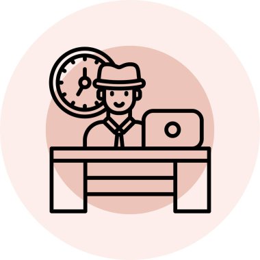 Dizüstü bilgisayar simgesi ile çalışan adam