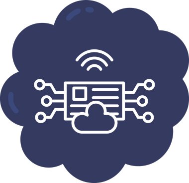 Bulut Hesaplama. Web simgesi basit illüstrasyon