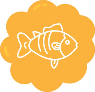 Balık simgesinin vektör illüstrasyonu