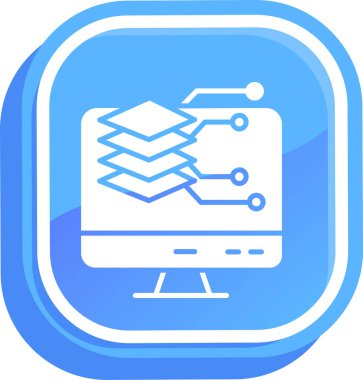 Veri ve teknoloji simgesinin vektör illüstrasyonu