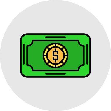 Doları bill simgesi. vektör çizim