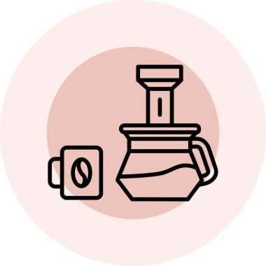 Kahve makinesi simgesi, vektör illüstrasyonu