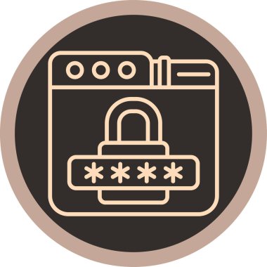 Şifre. Web simgesi basit illüstrasyon