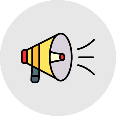 Megafon ikonu vektör illüstrasyonu