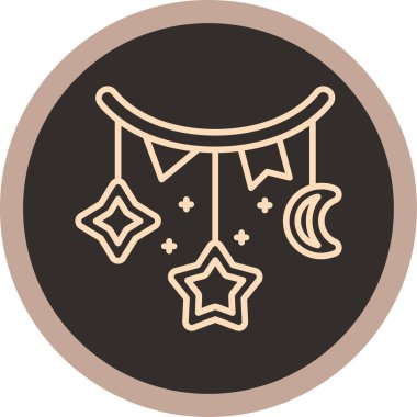 gece yıldızları simgesi, vektör çizimi