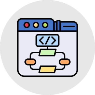 Tarayıcı. Web simgesi basit illüstrasyon