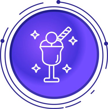 Beyaz arka planda mavi çizgi bira bardağı simgesi var. vektör.