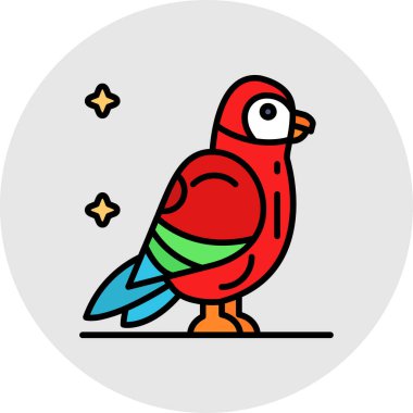 Ana hatlar biçiminde kuş simgesinin vektör illüstrasyonu.