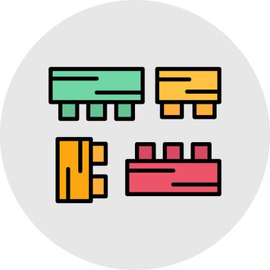 blok simgesi, vektör illüstrasyonu basit tasarım