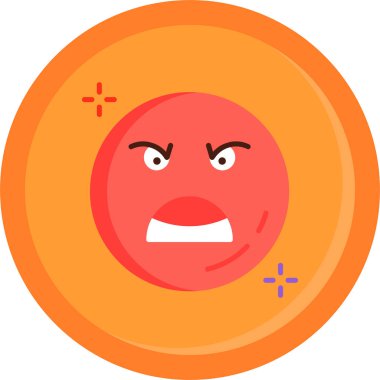 kızgın emoji simgesi beyaz arkaplanda izole edilmiş modaya uygun düz tasarım. Web tasarımınız için emoji sembolü. logo. uygulama illüstrasyonu