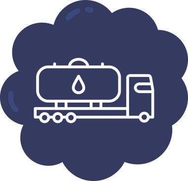 Yakıt kamyonu simgesi, vektör çizimi.