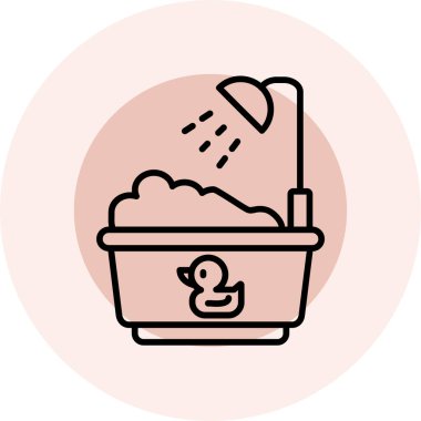 Bebek banyosu. Vektör illüstrasyonu