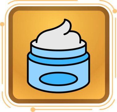 Krem renkli krema beyaz arka planda izole edilmiş karikatür tarzı. kozmetik ve spa sembolü hisse senedi çizimi.