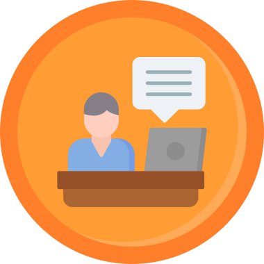 iş düz vektör simgesi