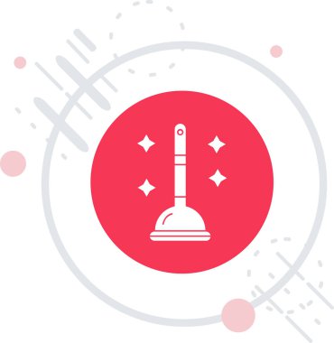 Tıbbi inceleme ikonu için kırmızı ve beyaz çizgi termometresi beyaz arka planda izole edildi. Renkli çember konsepti. vektör illüstrasyonu.