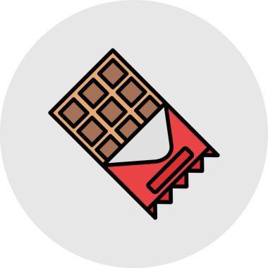 vektör çikolata ikonu. renk tasarımı illüstrasyonu