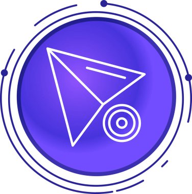 Siyah çizgi pusula simgesi beyaz arkaplanda izole edildi. Rüzgâr yön bulma sembolü. Rüzgar gülü işareti. Soyut altıgen düğmesi. vektör illüstrasyonu