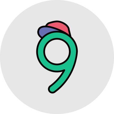 Sekiz numaralı vektör simgesi tasarım şablonu