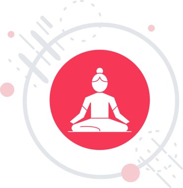 Çizgi Meditasyon simgesi beyaz arkaplanda izole edildi. Renkli taslak konsepti. Vektör.