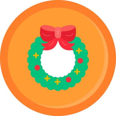 çelenk düz stil noel simgesi