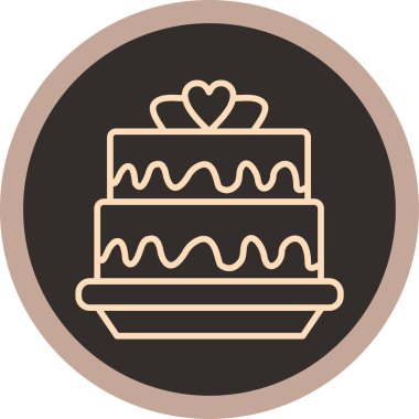 Düğün pastası. Basit illüstrasyon