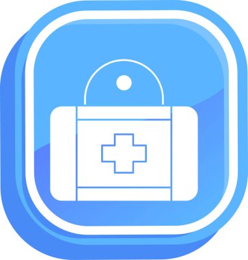 İlk yardım çantası simgesi, basit vektör illüstrasyonu