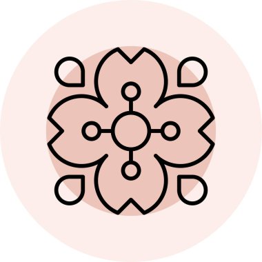 çiçek vektör simgesi modern illüstrasyon