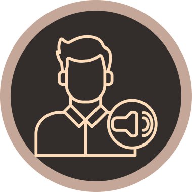 Mikrofonlu bir adamın vektör çizimi