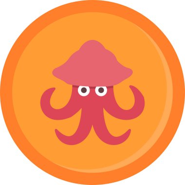 Ahtapot. Web simgesi basit illüstrasyon