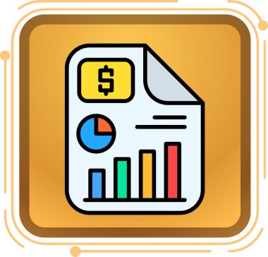 iş raporu simgesi, vektör illüstrasyonu