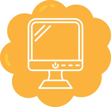 Bilgisayar. Web simgesi basit illüstrasyon