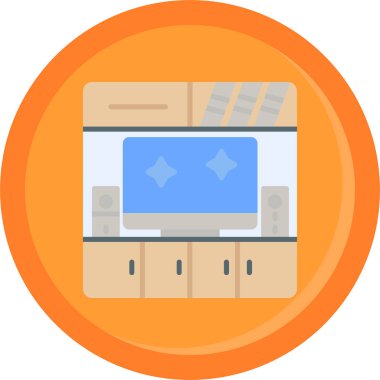 iş bürosu vektör simgesi düz biçimli