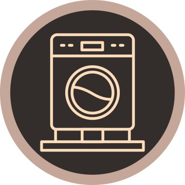 Bir çamaşır makinesi simgesinin vektör çizimi