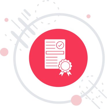 Sertifika düz simgesi, vektör illüstrasyonu