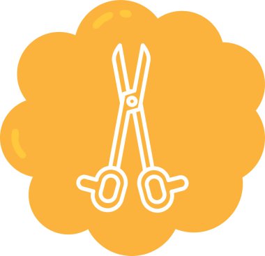 Basit makas simgesi, vektör illüstrasyonu