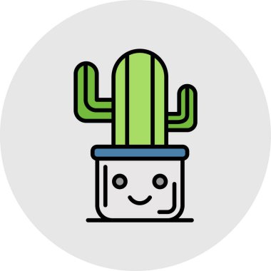 Kaktüs. Web simgesi vektör illüstrasyonu