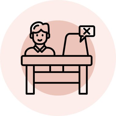 Öğrenci masası ikonu. Web tasarımı için özet öğrenci tablosu sembolü