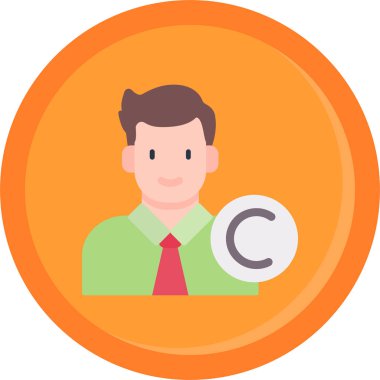 Man düz simgesi, vektör illüstrasyonu