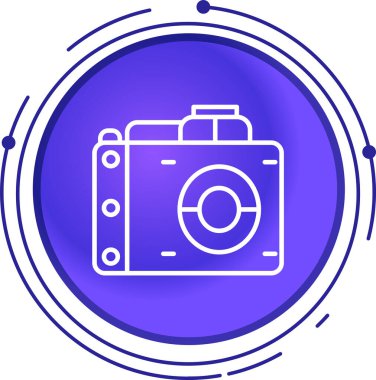 Renkli kamera simgesi beyaz arkaplanda izole edildi. Foto kamera. Renkli daire şekilleri. vektör illüstrasyonu