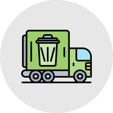 Çöp simgesine sahip kamyon, taslak biçimi