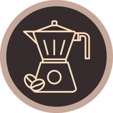 Moda tarzında izole edilmiş kahve makinesi simgesi