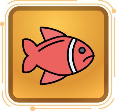 vektör karikatür kırmızı balık simgesi.