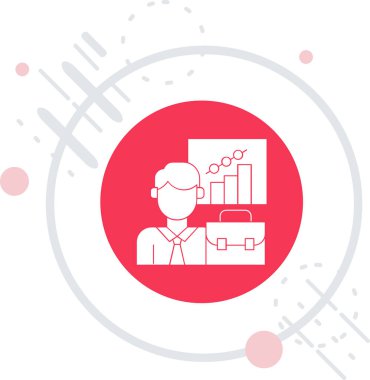 Beyaz arka planda izole edilmiş çizgi işadamı simgesi. Renkli taslak konsepti. vektör